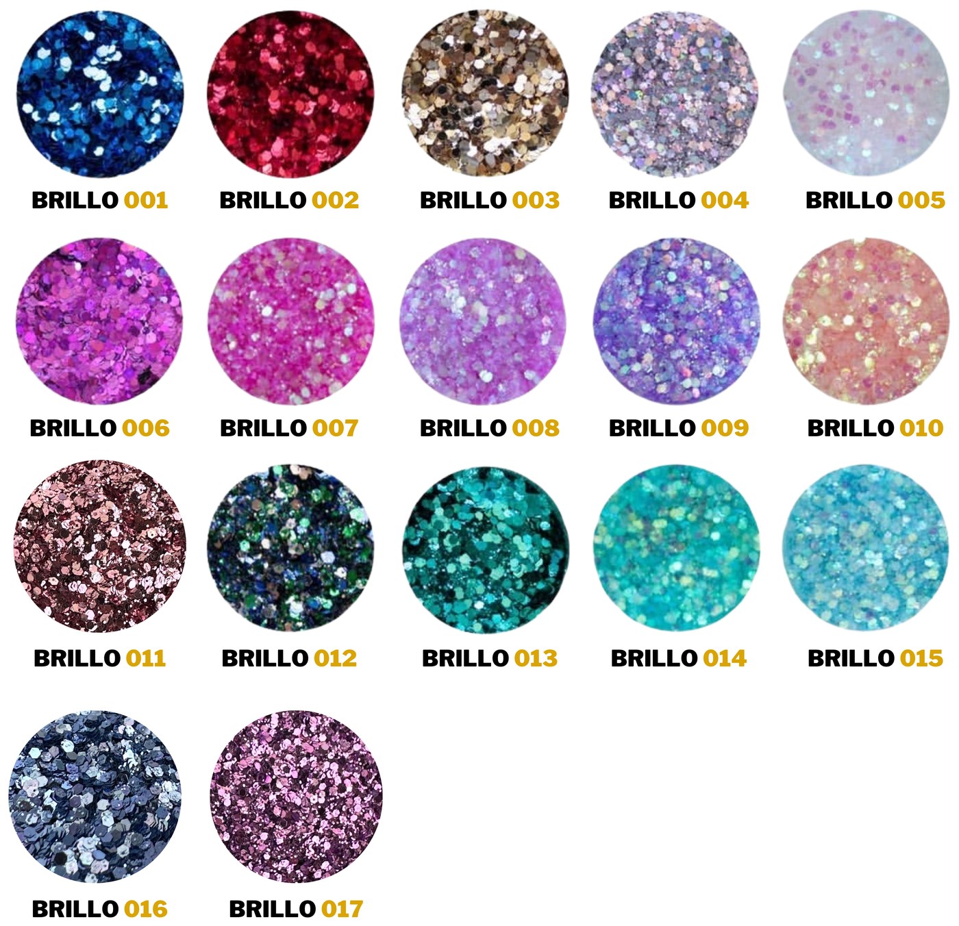 Catálogo de colores de brillo