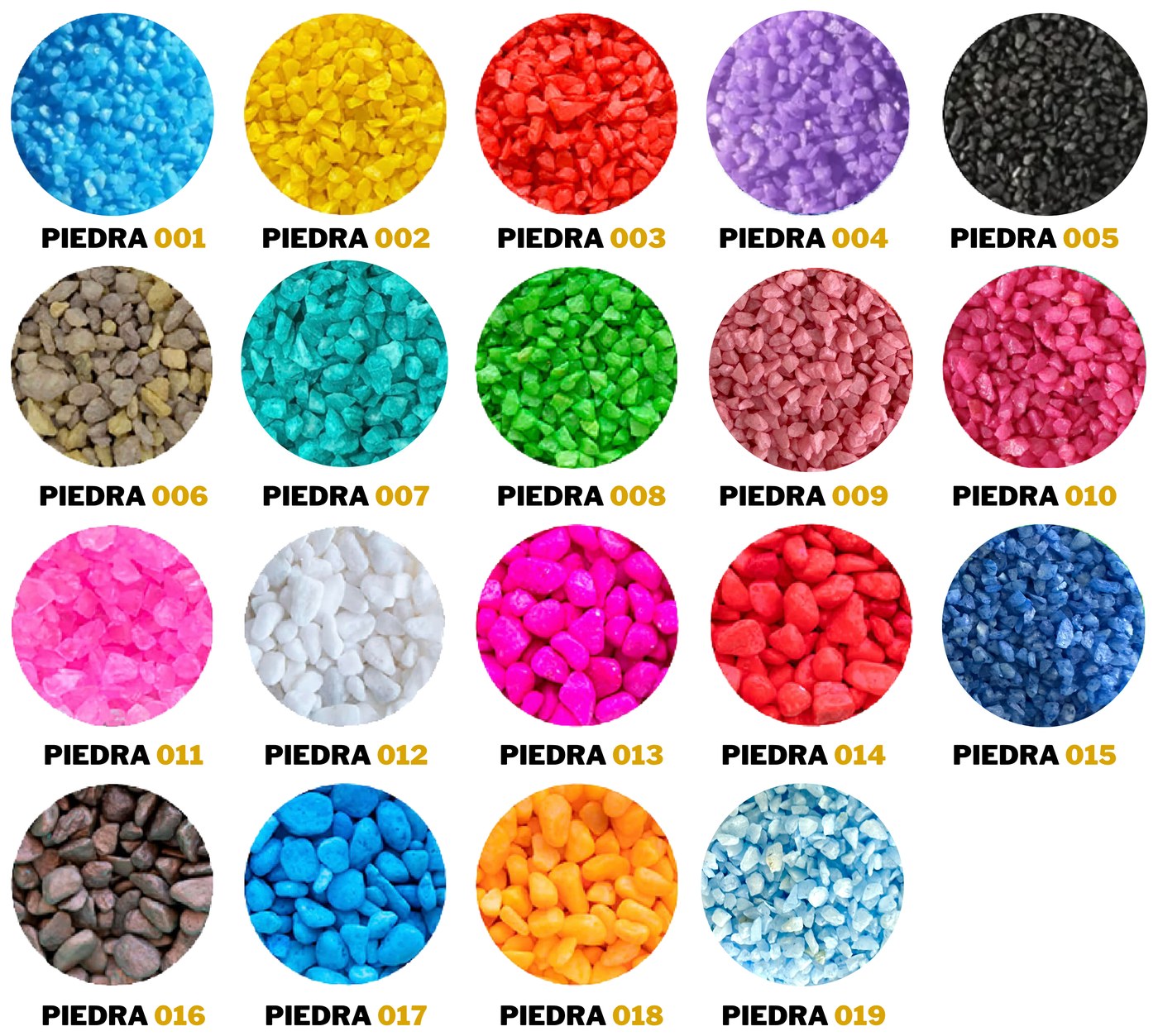 Catálogo de colores de piedra